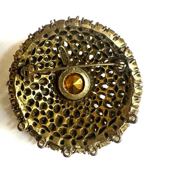 Vintage R. Mandle Rhinestone Brooch - Picture 3 of 5